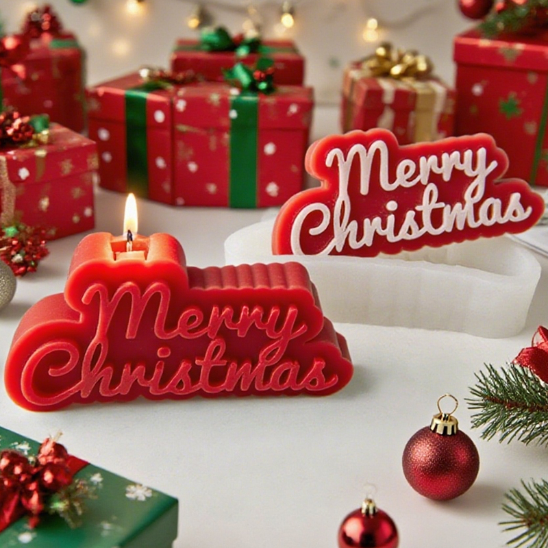 Candle Fragrance Supplies - 1 adet, Noel alfabesi silikon kalıp