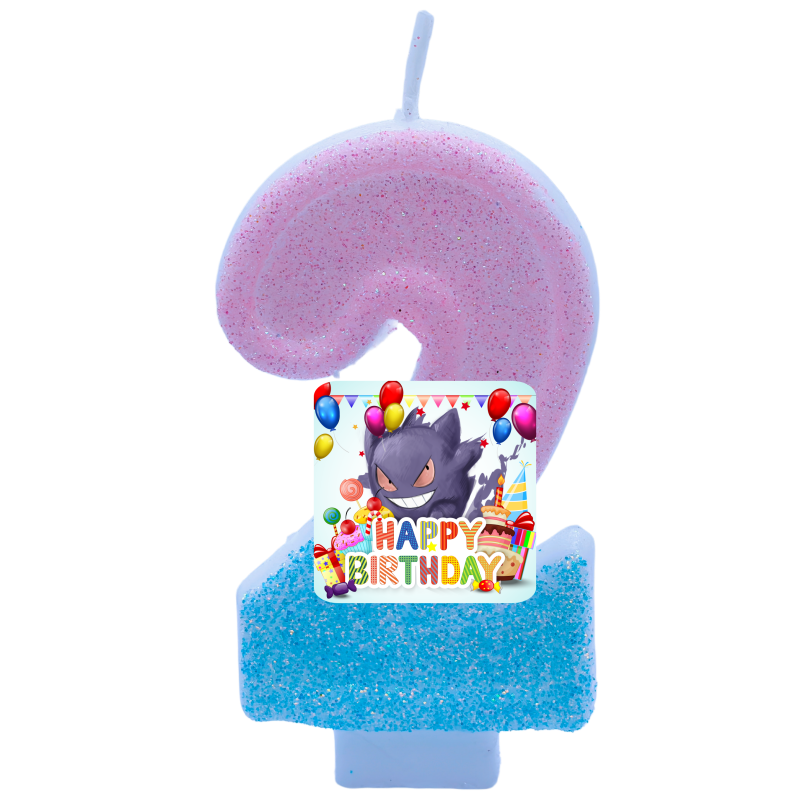 Zebra Candle Supplies - Pokemon Gengar Mumlar Temalı Doğum Günü