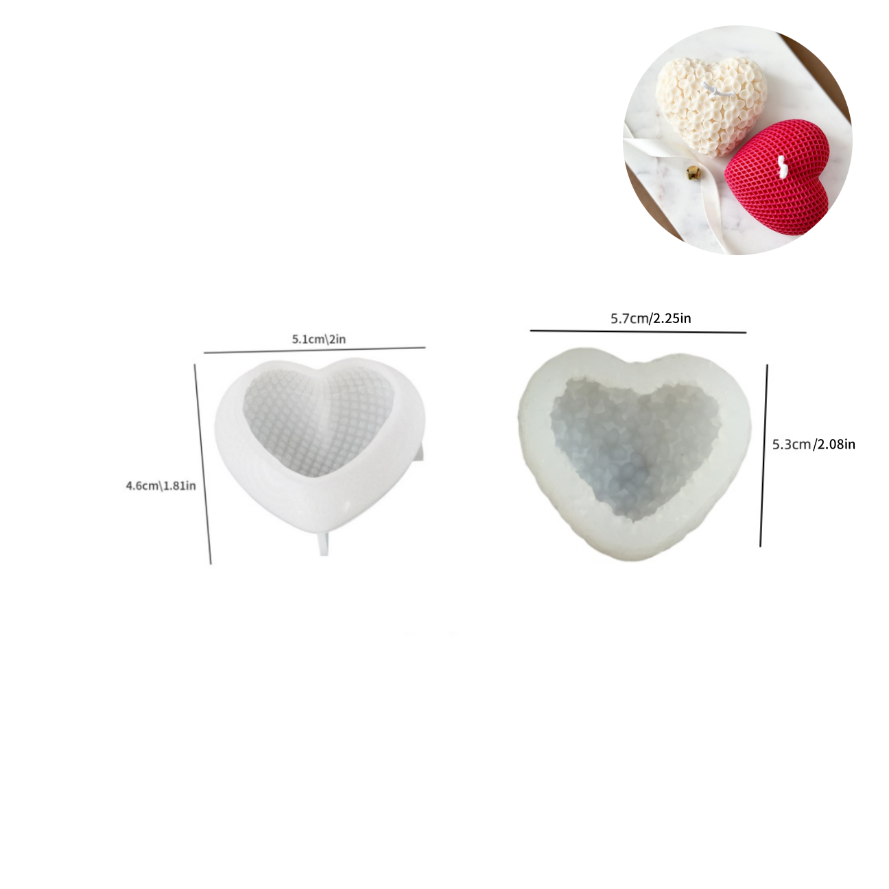 2PCS Aşk Mum Kalıbı 3D Çiçek A - Candle Fragrance Supplies incelemesi ve fiyatı
